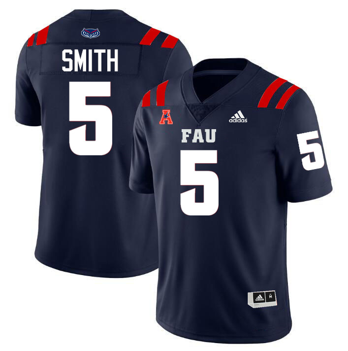 #5 Jabari Smith FAU Jersey,Florida Atlantic Owls Football Jersey,Uniforms,Gears-Navy